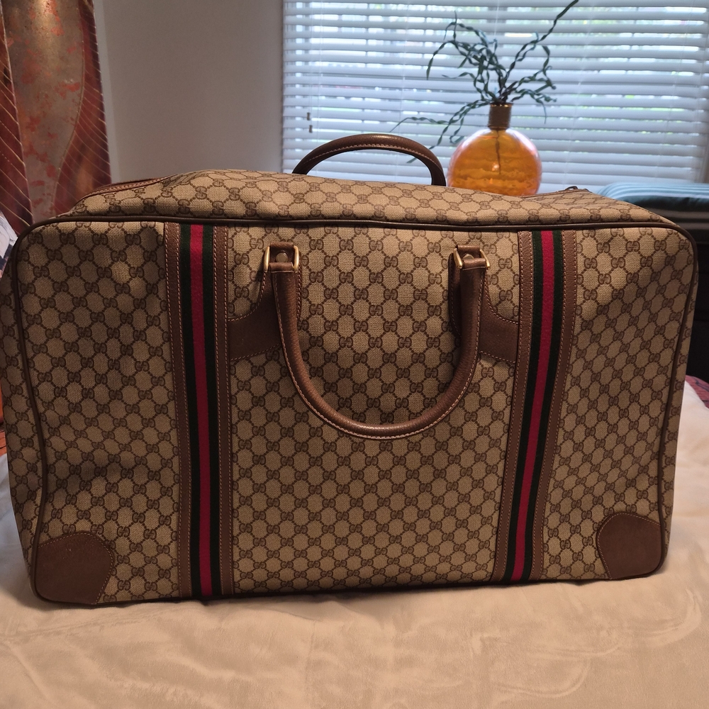Gucci Beige and Brown Monogram Travel Bag